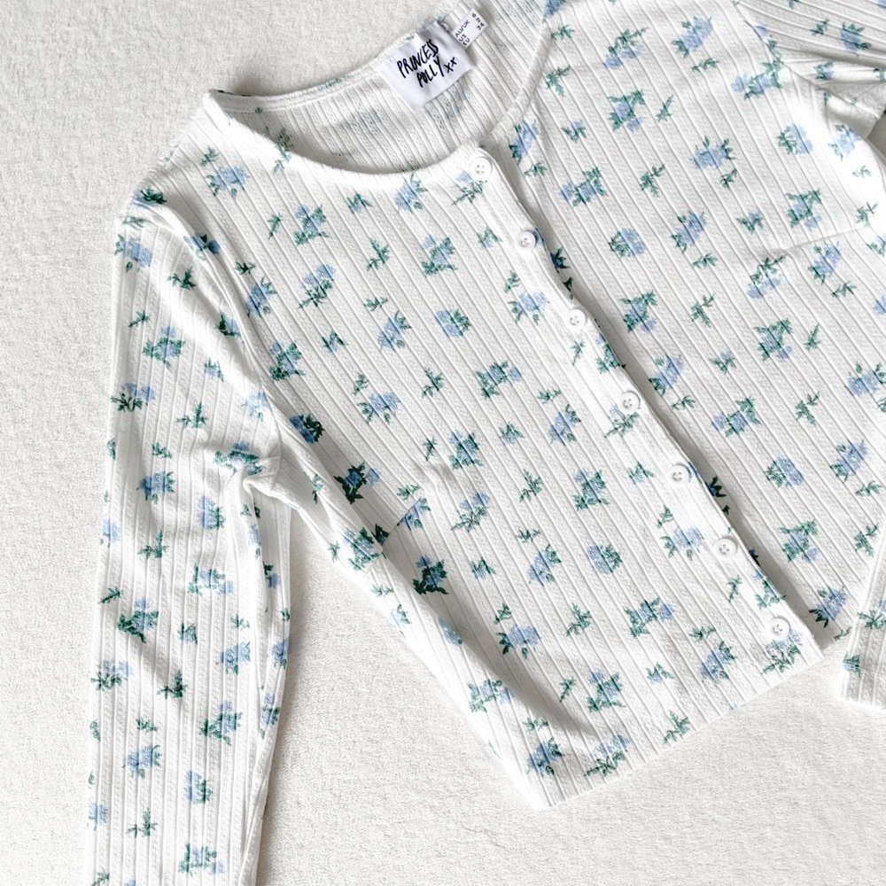 Princess Polly Floral Ribbed Cardigan